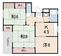 渦ケ森コーポ19号棟の間取り画像