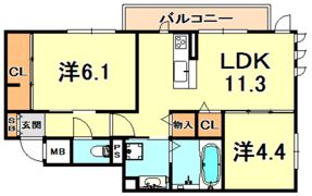 マルベリー甲南山手の間取り画像