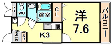 フラミンガム武庫之荘の間取り画像