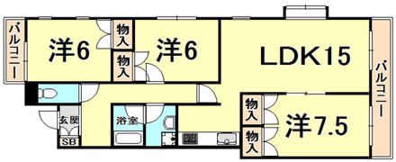 エスポワールオオハタの間取り画像