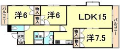 エスポワールオオハタの間取り画像