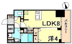 プレサンスジェネ新神戸ステーションフロントの間取り画像