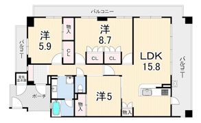 武庫之荘大蔵公園アーバンライフの間取り画像