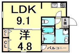 フジパレス甲子園口3番館の間取り画像