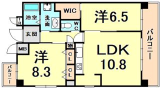 甲子園口マンション雅園荘の間取り画像