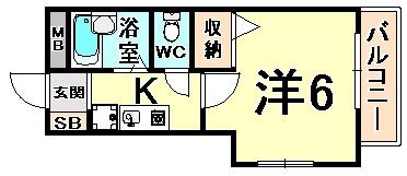 KマンションJINの間取り画像