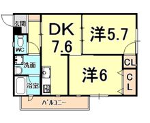 YAO.RE甲子園の間取り画像