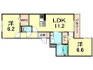 CHERRY BLOSSOM西北の間取り画像