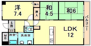 西宮六軒町アーバンリズの間取り画像