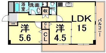 ハイム園田の間取り画像