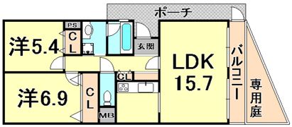 AKKORD門戸の間取り画像