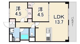 ラヴィベール西宮の間取り画像