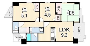 ワコーレエクセレント大開通の間取り画像