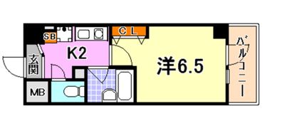 エスリード三宮フラワーロードの間取り画像