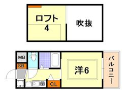 エステムコート三宮駅前ラ・ドゥーの間取り画像