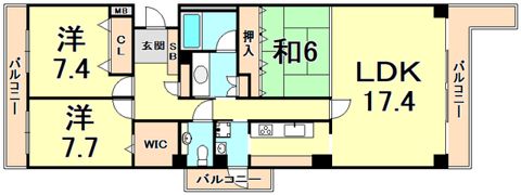 ビクトリアコート夙川の間取り画像