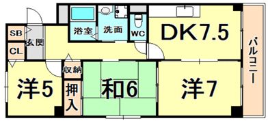 シェルコート南甲子園の間取り画像