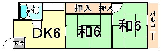 大庄ハイツの間取り画像