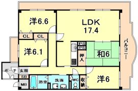 KDXレジデンス夙川ヒルズ 3番館の間取り画像