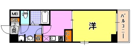 エステムコート神戸ハーバーランド前IVベイライトの間取り画像
