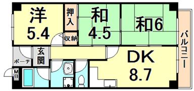 メゾンリンド西宮の間取り画像
