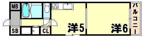 ビーハイツ北野の間取り画像