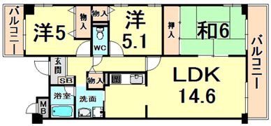 ラピス伊丹大鹿の間取り画像