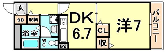 ブルネン武庫之荘の間取り画像