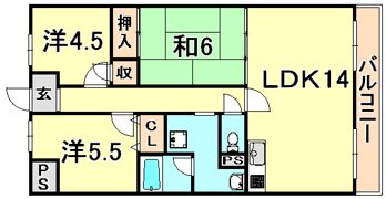 プール・トゥジュール甲陽園の間取り画像