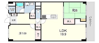 芦屋打出レックスマンションの間取り画像