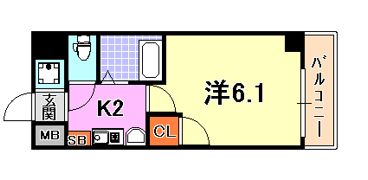 エステムコート新神戸エリタージュの間取り画像