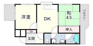 東園田五合橋第9ビルの間取り画像