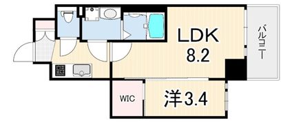 ソルテラス甲子園口クレアストの間取り画像