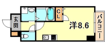 ONLYONE灘南通の間取り画像