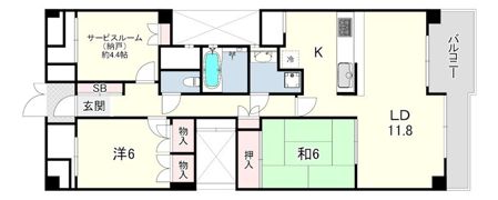 コート芦屋朝日ケ丘4号棟の間取り画像
