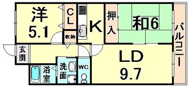ラフィーネ武庫之荘の間取り画像