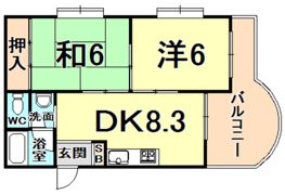 第二庭園ハイツの間取り画像