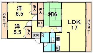 フェルザ西宮（旧:ネオハイツ西宮）の間取り画像