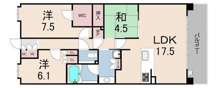 パークシュロス芦屋の間取り画像