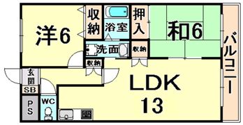ラディエ南武庫之荘IIの間取り画像