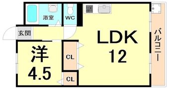 クリアスカイ立花の間取り画像