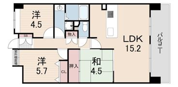 阪急西宮マンションの間取り画像
