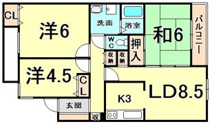 エルコート上甲子園の間取り画像