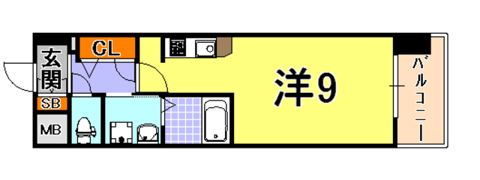 エスリード中山手県庁前の間取り画像