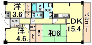 ラピス伊丹大鹿の間取り画像