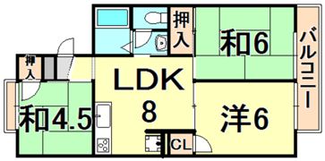 セジュール来福 B棟の間取り画像