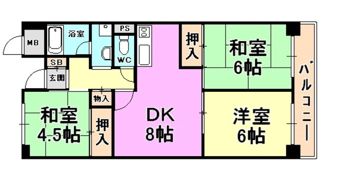 サンヒルズ芦屋2号棟の間取り画像