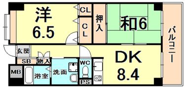 阪急西宮マンションの間取り画像