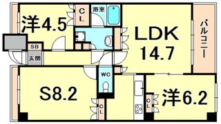 ステイツ西宮門戸学院通りの間取り画像