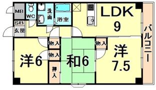 シャルマンコーポ荒牧の間取り画像